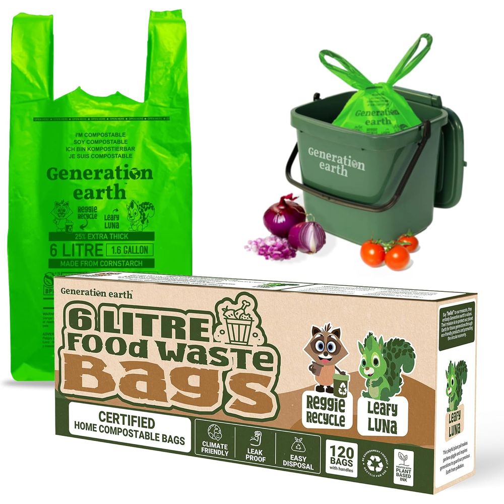 Biodegradable Bin Liner - 1.6 Gallon Compostable Waste Bags |