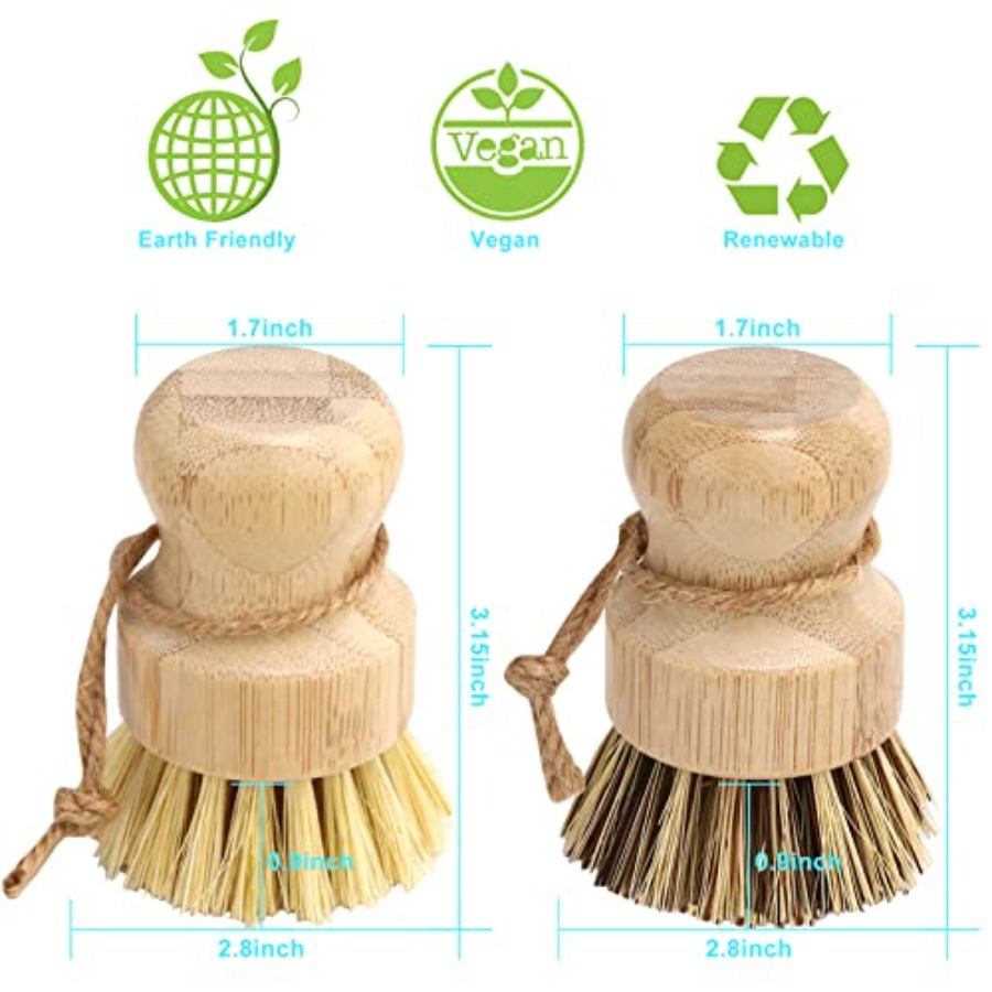 Bamboo Dish Brush Set, 2 Pcs P - Dish Brush Bamboo avis et prix