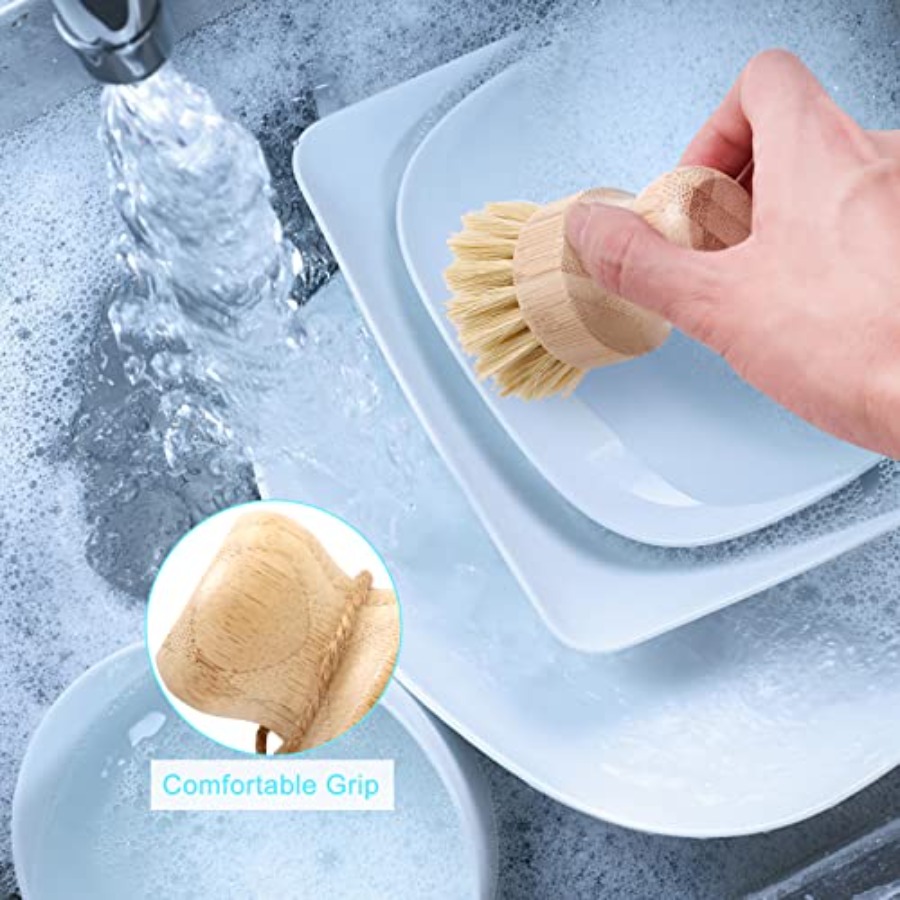 Bamboo Dish Brush Set, 2 Pcs P - Dish Brush Bamboo avis et prix