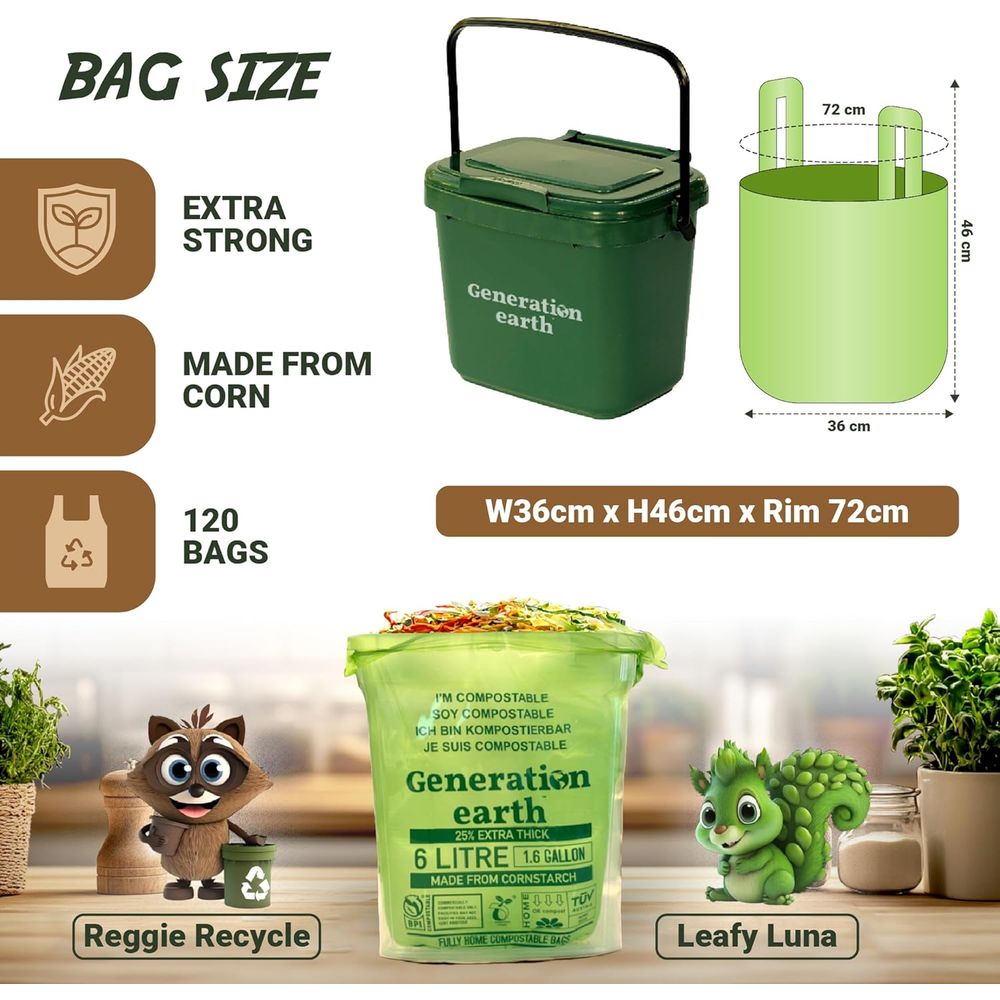 1.6 Gallon Compostable Waste B - Biodegradable Bin Liner avis et prix