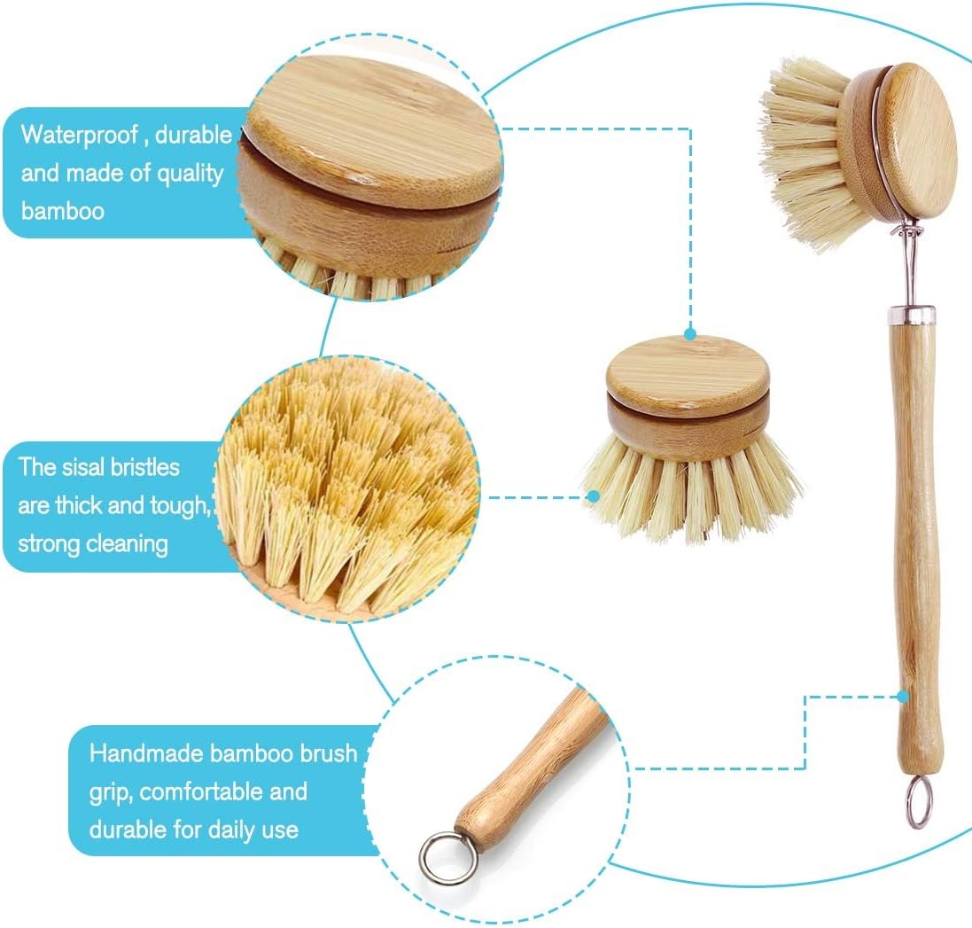 Bamboo Dish Scrub Brushes, Kit - Dish Brush Bamboo avis et prix