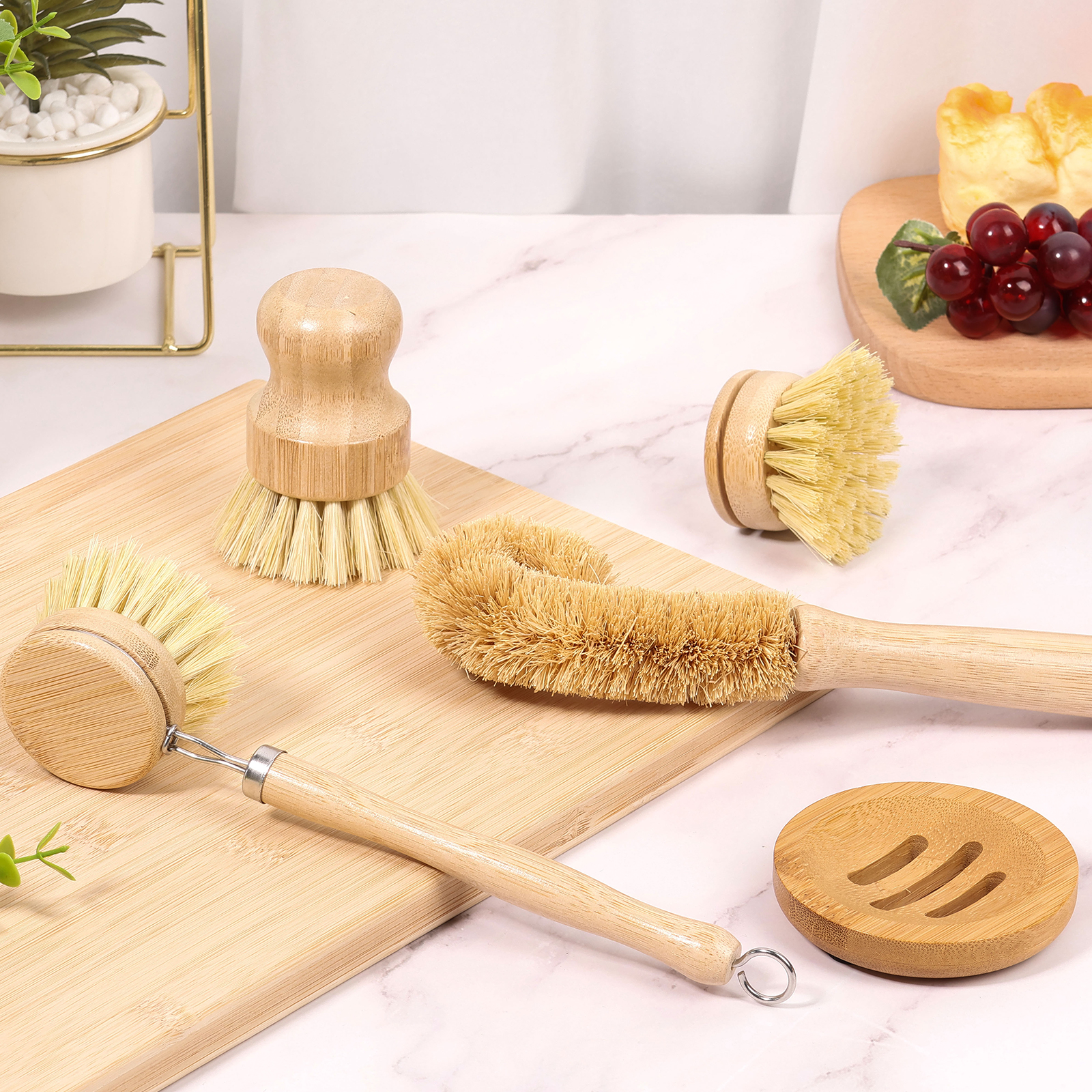 4/5Pcs Bamboo Dish Brush Set P - Dish Brush Bamboo avis et prix