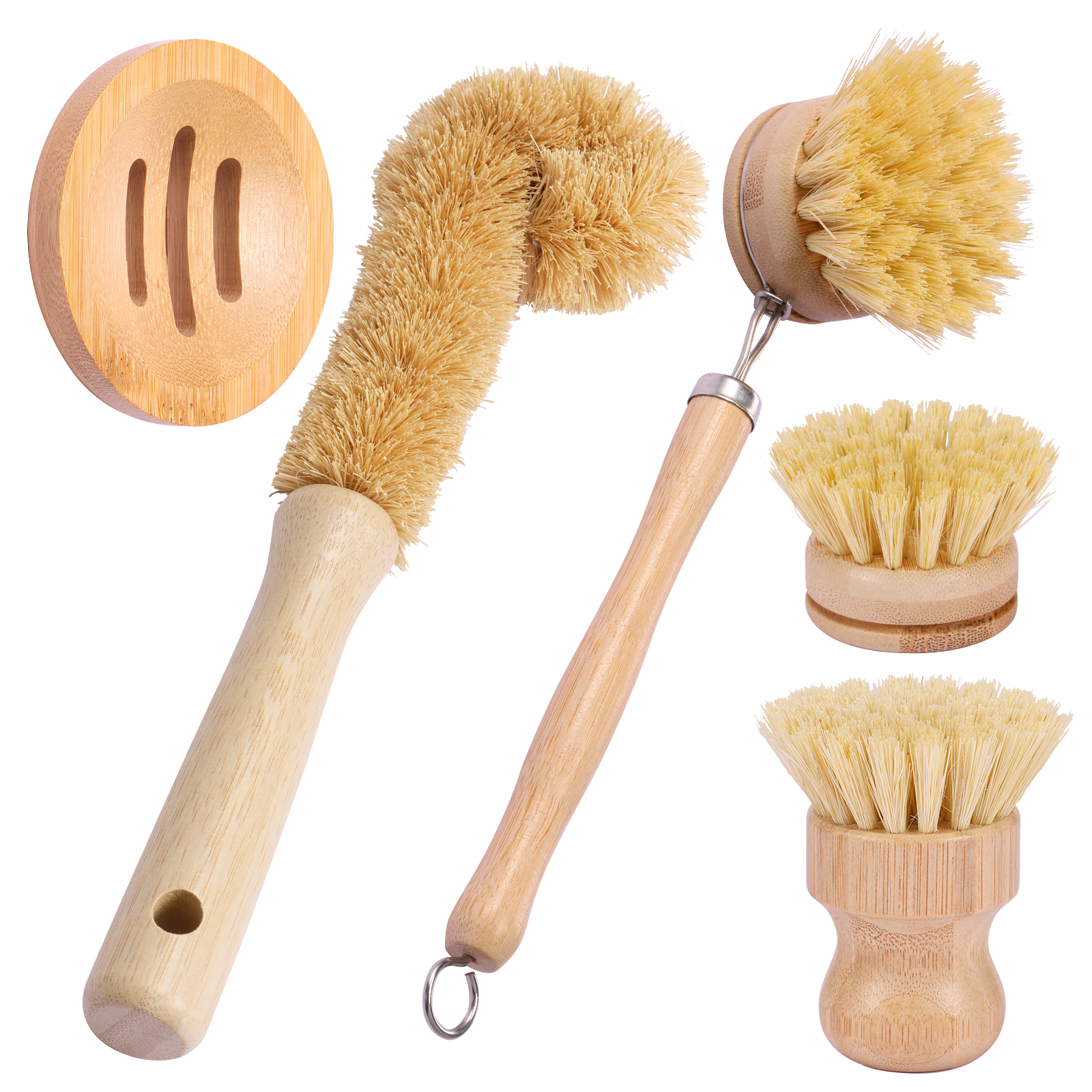 4/5Pcs Bamboo Dish Brush Set P - Dish Brush Bamboo avis et prix