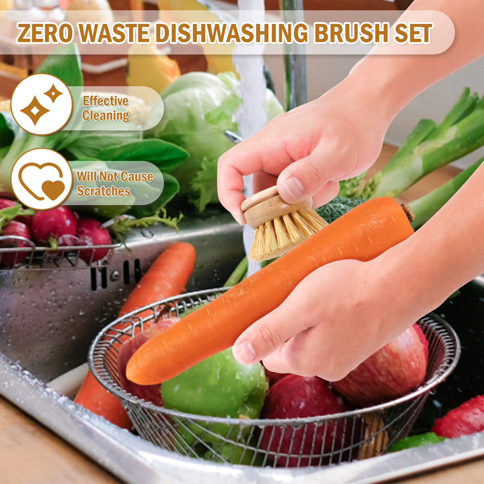 Kitchen Dish Brush Natural Bam - Dish Brush Bamboo avis et prix