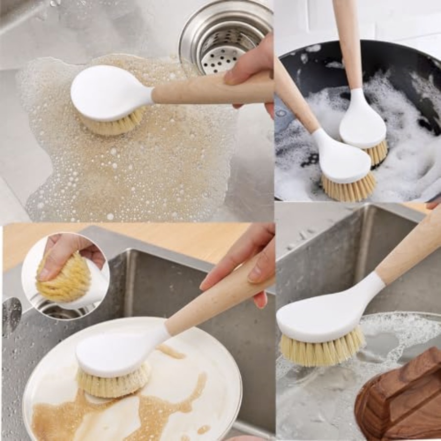 3 Pack Dish Brush Set with Bam - Dish Brush Bamboo avis et prix