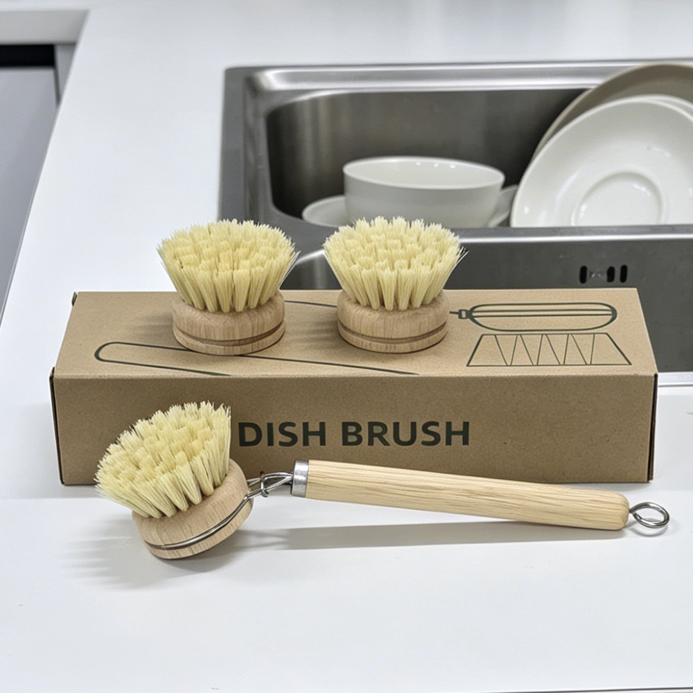 Wooden Handle Dish Brush Set w - Dish Brush Bamboo avis et prix