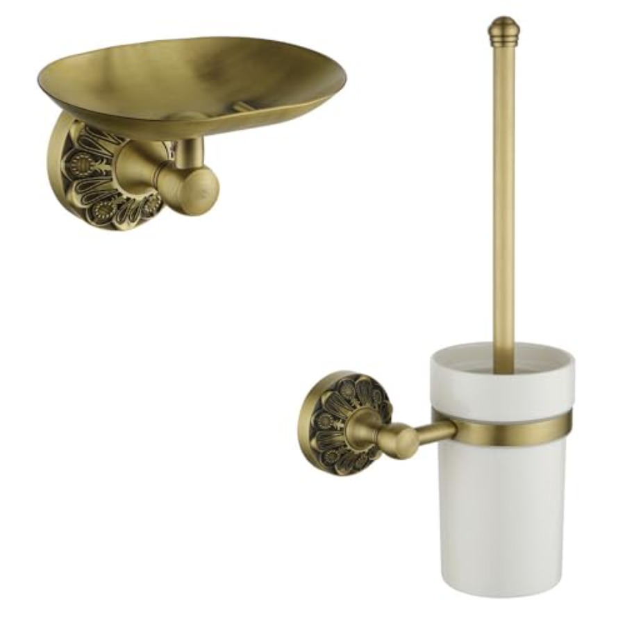 Toilet Brush Holder + Soap Dis - Dish Brush Bamboo avis et prix