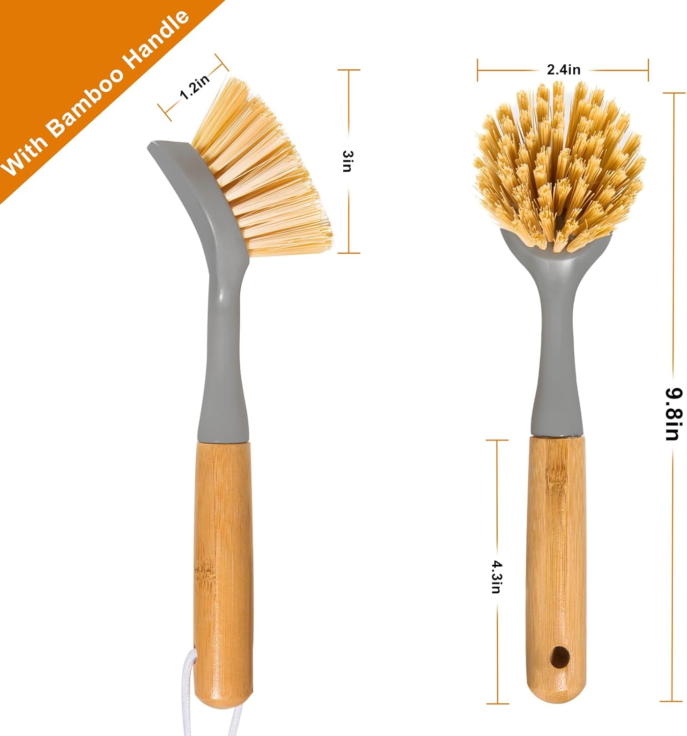 2 Pack Kitchen Dish Brushes wi - Dish Brush Bamboo avis et prix