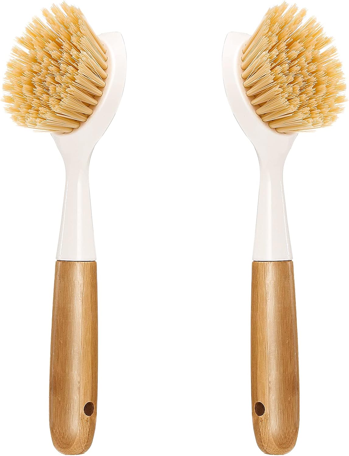 2 Pack Kitchen Dish Brush with - Dish Brush Bamboo avis et prix
